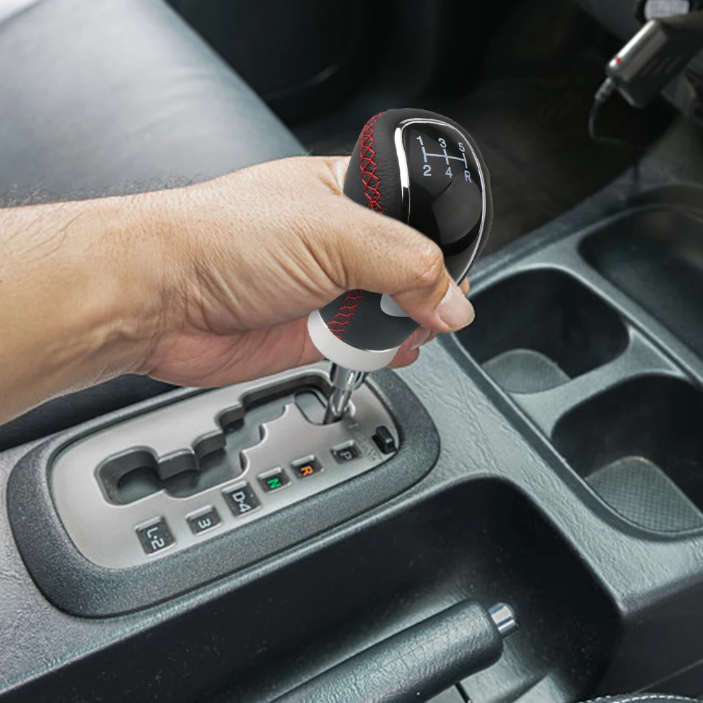 

1 set 1 Set Pu Car Gear Shifter Knob Manual Transmission Shift Handle Durable Comfort Grip Auto Interior Easy Install 5 Adapters