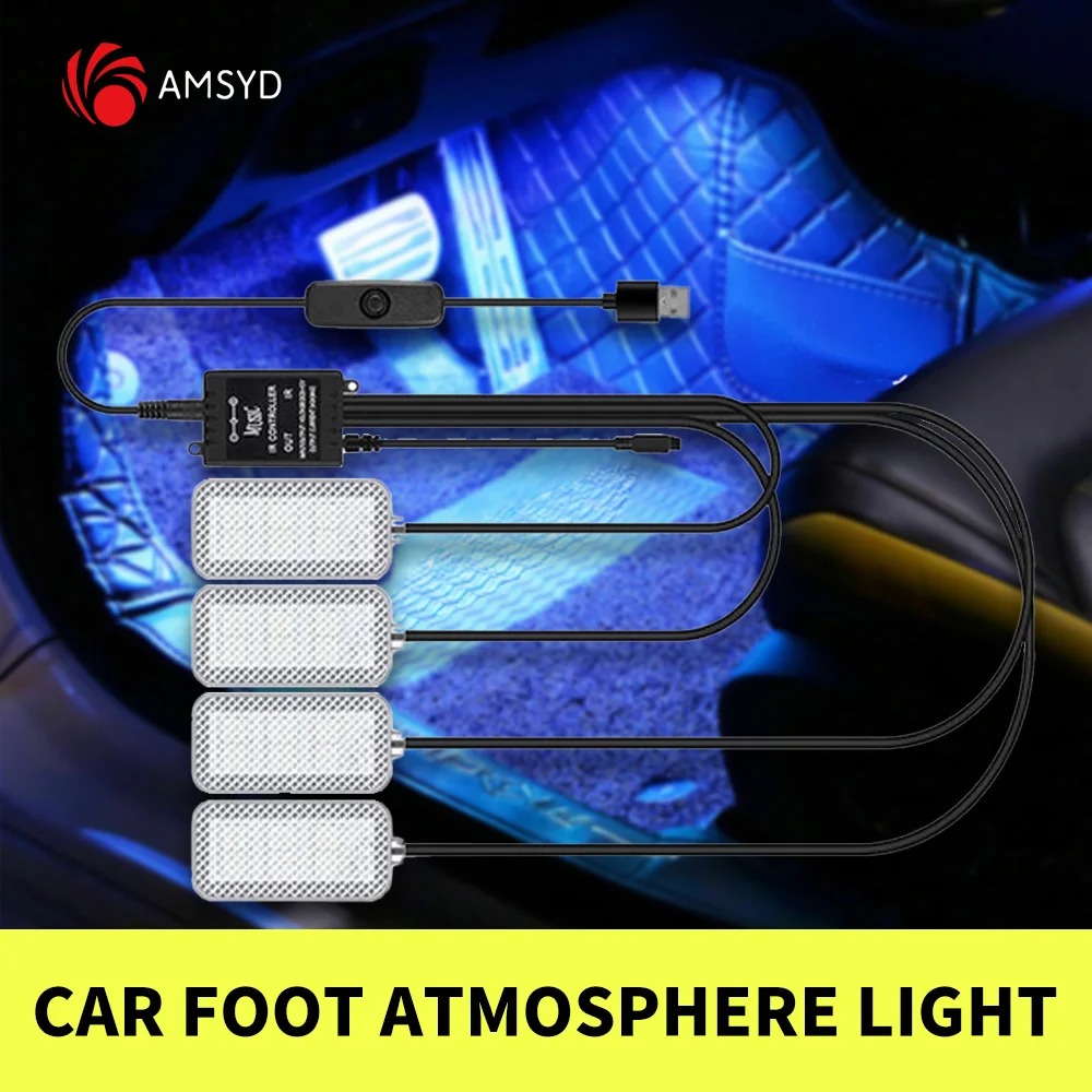 Car Interior RGB LED Strip Light Styling Decoration Music Voice Control Atmosphere Lamps Accessories