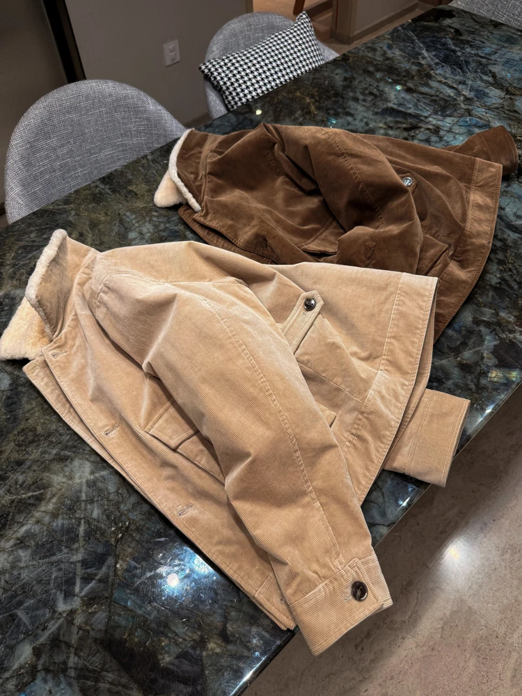 

Теплая хлопковая куртка для мужчин с мехом ягненка, вельветовой подкладкой, воротником-стойкой, повседневная, удлиненная, на одной пуговице