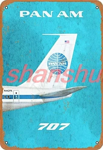 TarSign Pan Am 707 Vintage Tin Sign Logo 12 8 inches Advertising Eye-Catching Wall Decoration ALIMAO