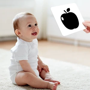 Black and white cards for early childhood education, visual stimulation and cognition, baby toys 8 Main Sales White Video Plate - №5