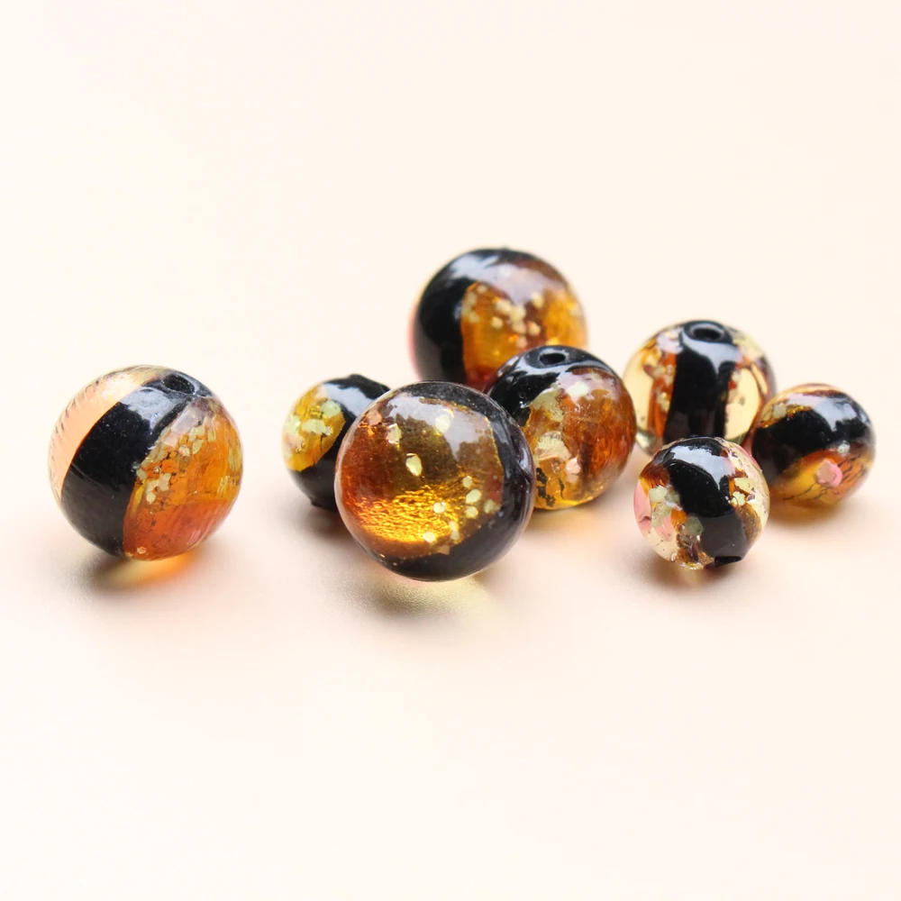 10pcs 8 10mm 12mm 14mm Lampwork Glass Beads Luminous Lampwork Beads Orange Color for Jewelry Bracelet Earring Necklace Making