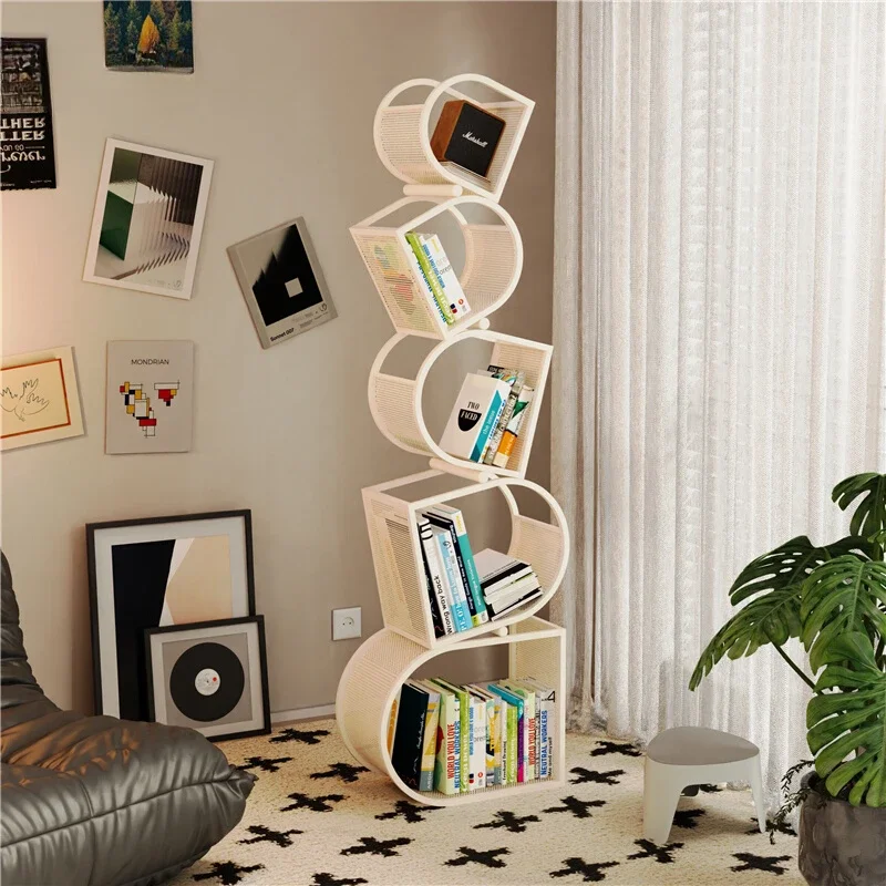 Bookshelf Floor shelf Creative wrought iron multi-layer home living room storage