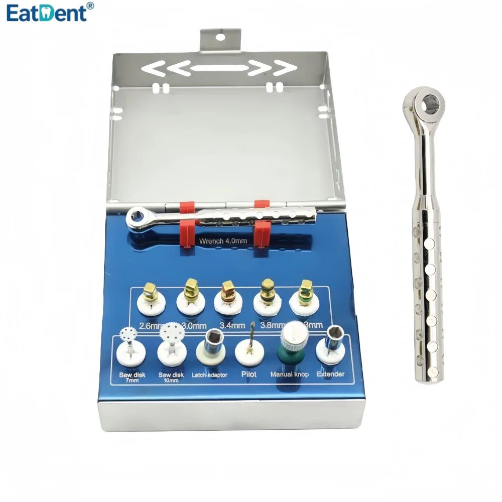 1Set Dental Bone Expander Kit Dental Bone Implant Grafting Tissue Punch Trephine Saw Disk Tools Dentistry Lab Equipments Sets