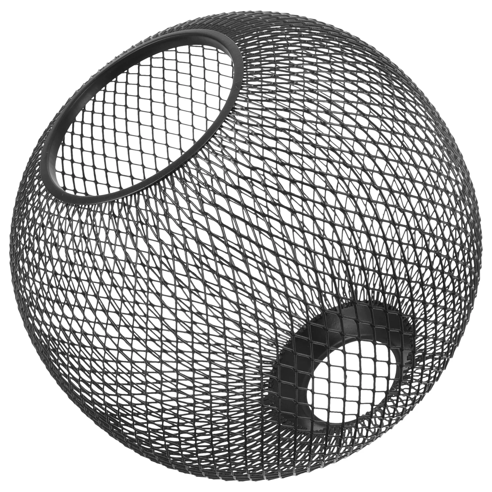 

Globe Pendant Lampshade 180mm Black Metal Hollow Shade Light Bulb Guard Wire Cage Shades Home Hotel Restaurant Solar Lighting