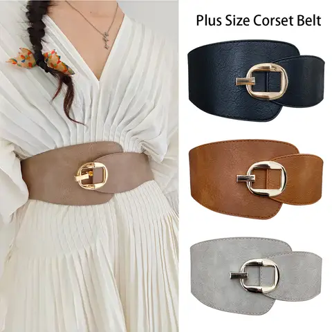 Cinturones de diseñador para mujer, fajas elásticas de talla grande de alta calidad, cinturón de corsé elástico ancho de talla grande para vestido de abrigo