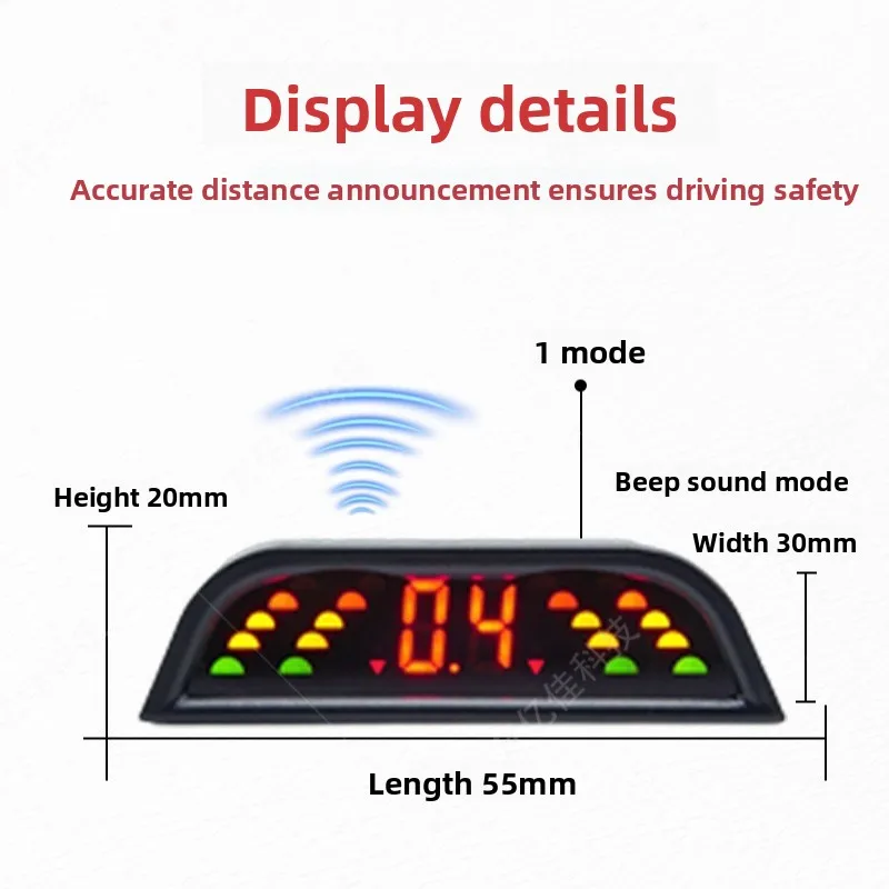 LED Display Reversing Radar System with Audio Alert for 2 4 6 8 Sensor Kits for Car Parking Assist Backup Warning System for
