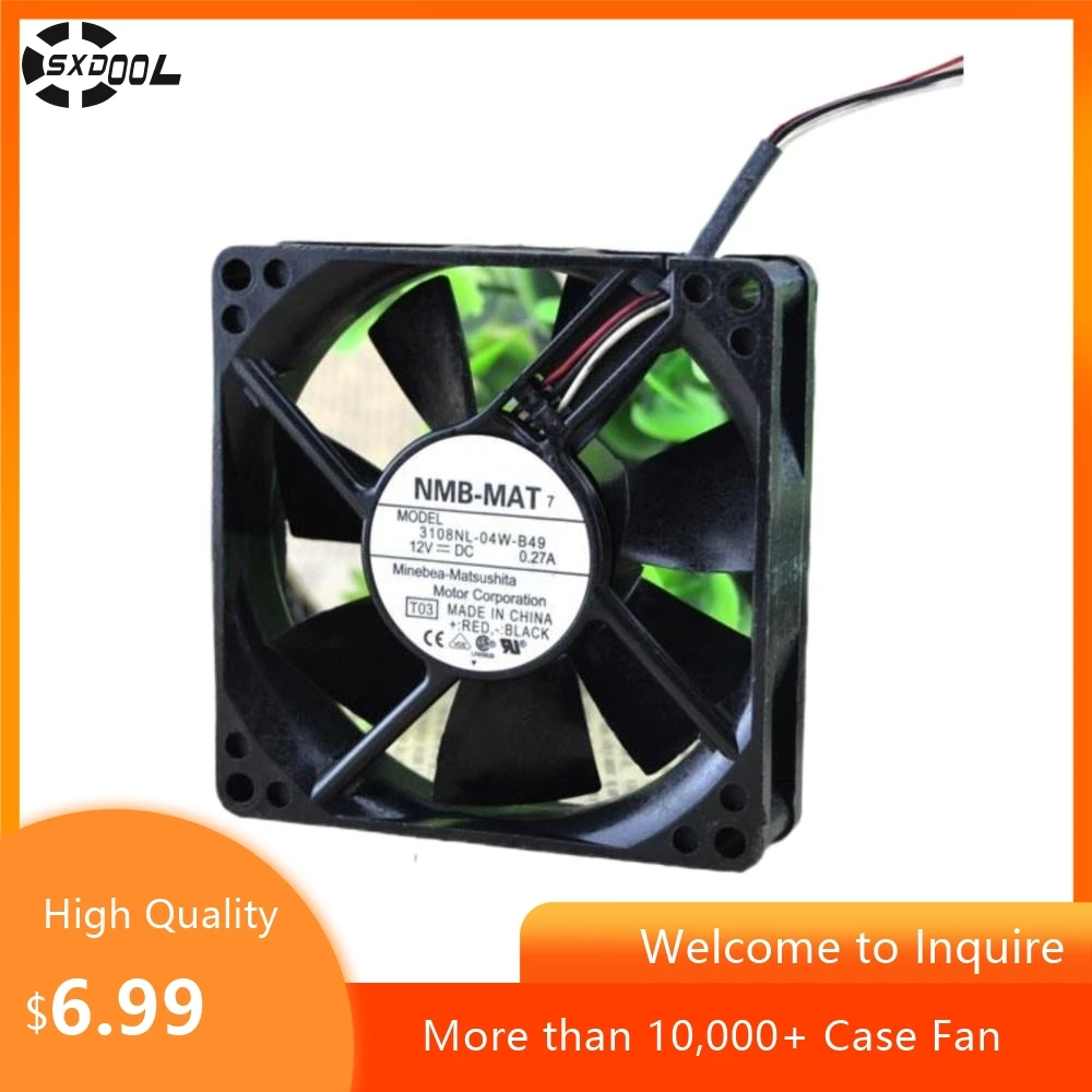 3108NL-04W-B49 for NMB 80X80X20mm DC12V 0.27A 8cm Chassis Cooling Fan