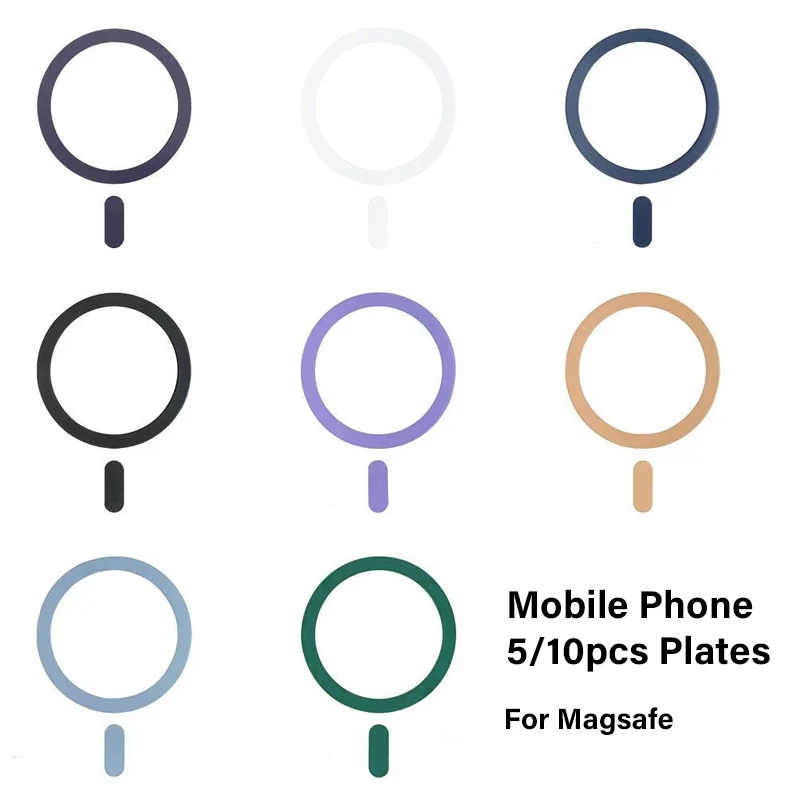 

Универсальные металлические кольцевые пластины, 5/10 шт., наклейка для беспроводной зарядки Magsafe для iPhone 17, 16, 15, 14, железный лист для магнитного держателя