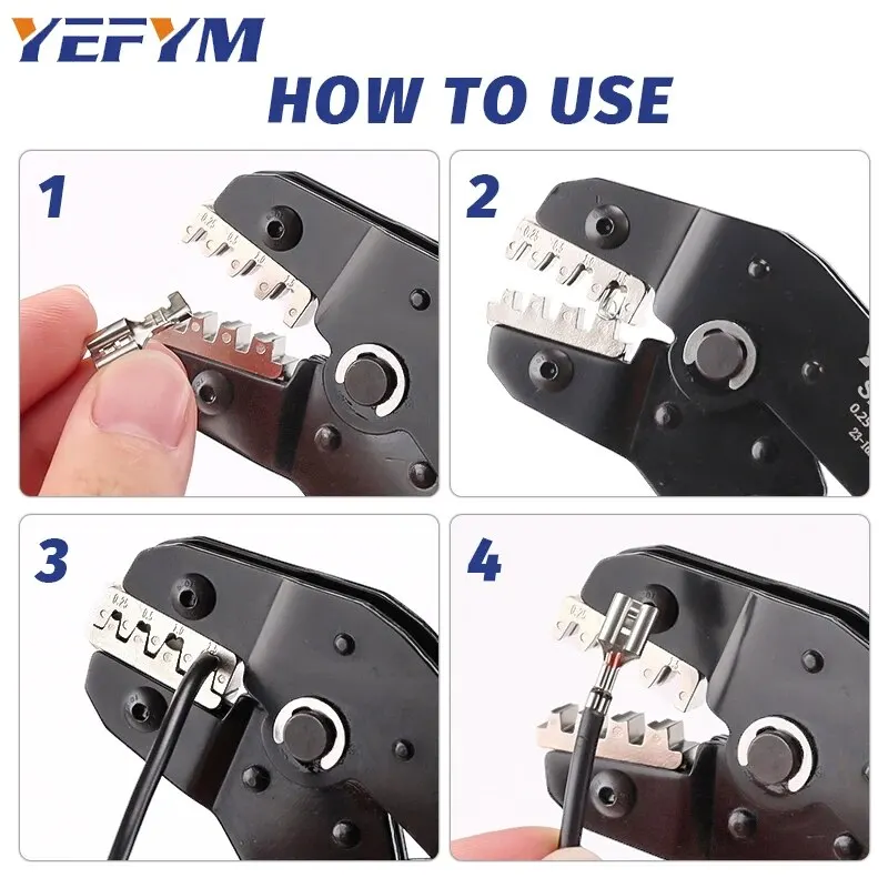 Ratcheting Crimping Tool 9 PCS Set For Dupont JST MOLEX Open Barrel,Non-Insulated,Terminals Butt,Solar Coax Connectors SN-58B