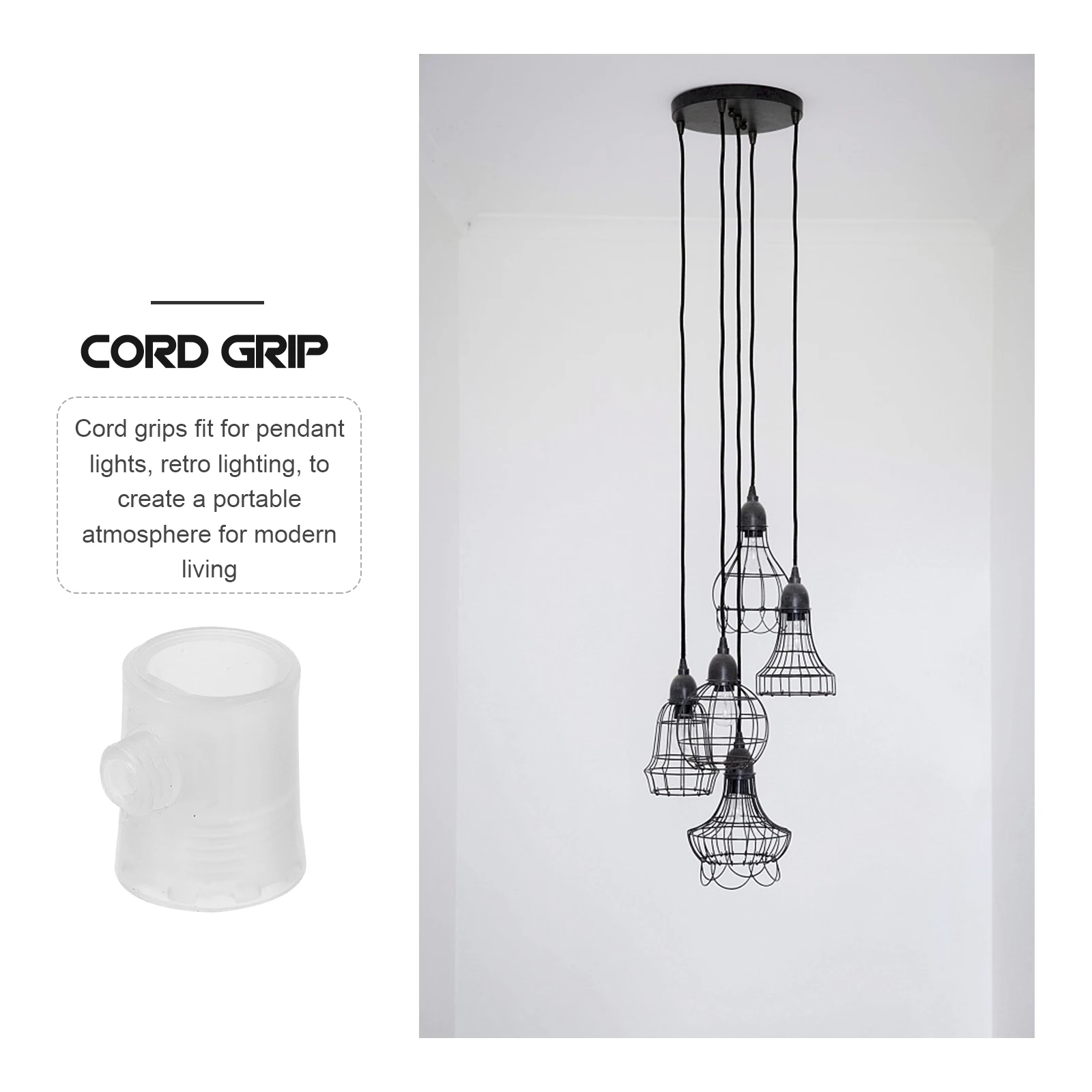 

50pcs Locking Cable Grips For Pendant Lights Ceiling Chandelier Clips Cord Fixing Connectors Strain Relief Clamp Hanging Lamps