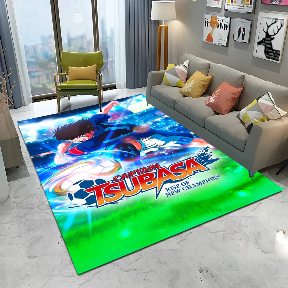 Anime Captain Tsubasa Soccer Cartoon Carpet Rug for Home Living Room Bedroom Sofa Doormat Decor,kids Area Rug Non-slip Floor Mat