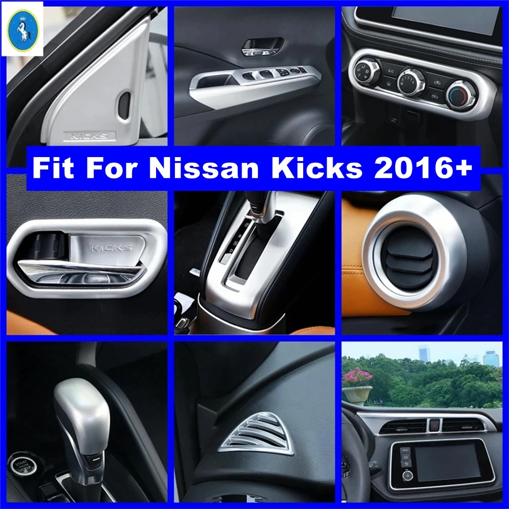 

Matte Car Window Glass Lift / AC Air Outlet / Gear Shift Knob Frame Cover Trim For Nissan Kicks 2016 - 2023 Interior Accessories