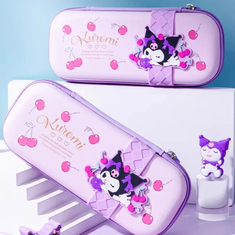 

Пенал IiGEN Kuromi Sanrio, мультяшный, из ЭВА, большой вместимости, ударопрочный, износостойкий, с нашивкой из ПВХ, для девочек, детей, студентов