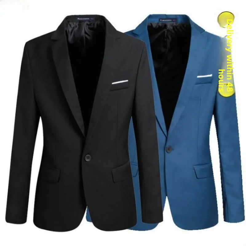 

Men's Busin Casual Slim Fit Double Breasted Long Sve Suit Jaet Special Wide Fit Spring 2026 Youth Trend