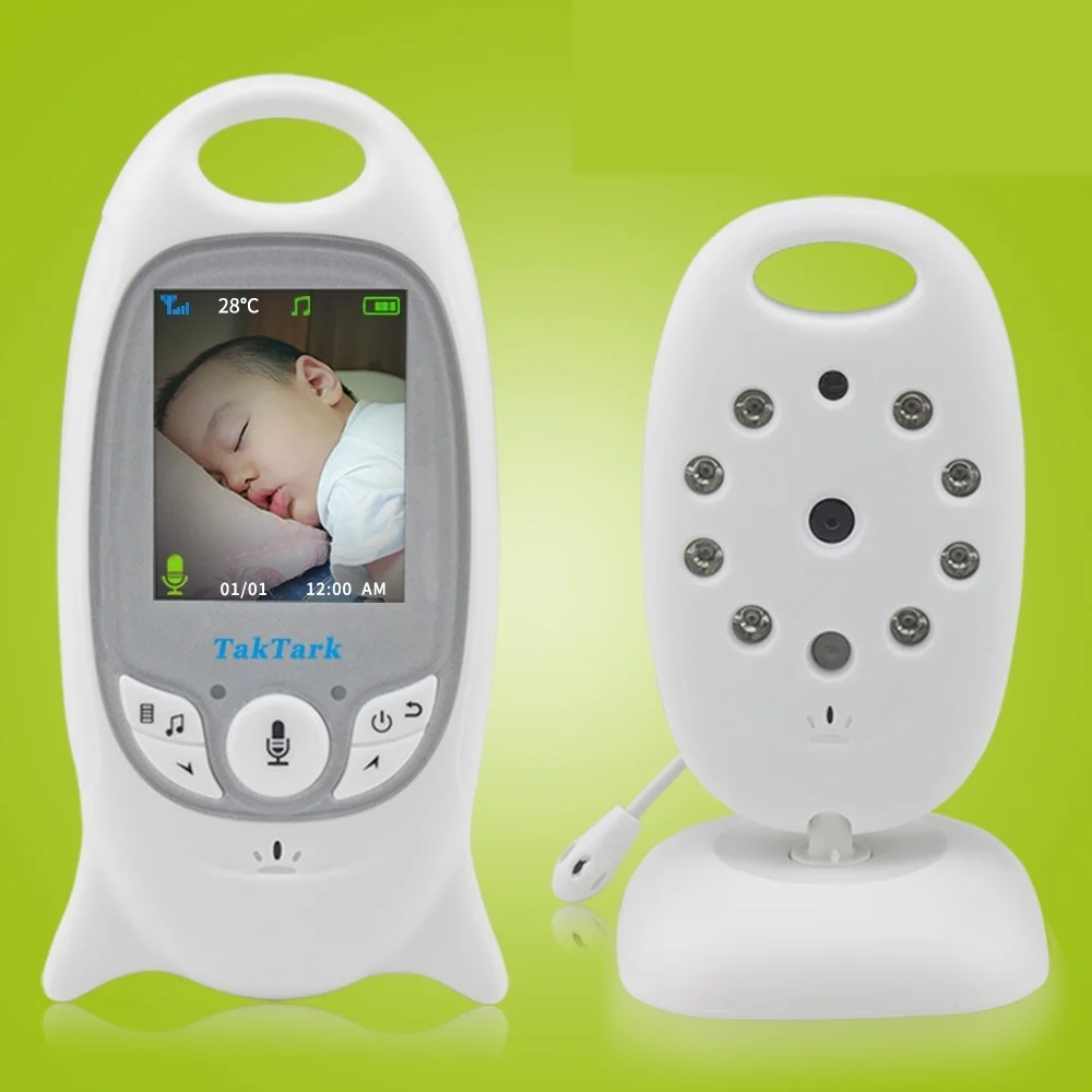 Baby Monitor Vídeo Sem Fio, Câmera de Segurança Cor, 2 Way Talk, Visão Noturna, IR, LED, Monitoramento de Temperatura com 8, 2.0 ", Top