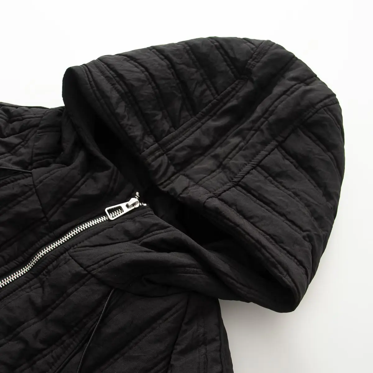 KASLEAD New Women's Fashion Stripe Pattern Double Line Hooded Cotton Jacket Versatile Style Autumn Season European Trend
