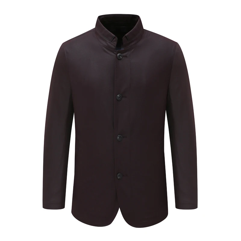 

KL58 Casual Men's Jaet Mid-life Straight Button Faion k Red Spring Autumn KL58 Faionable Long Sve Jaet