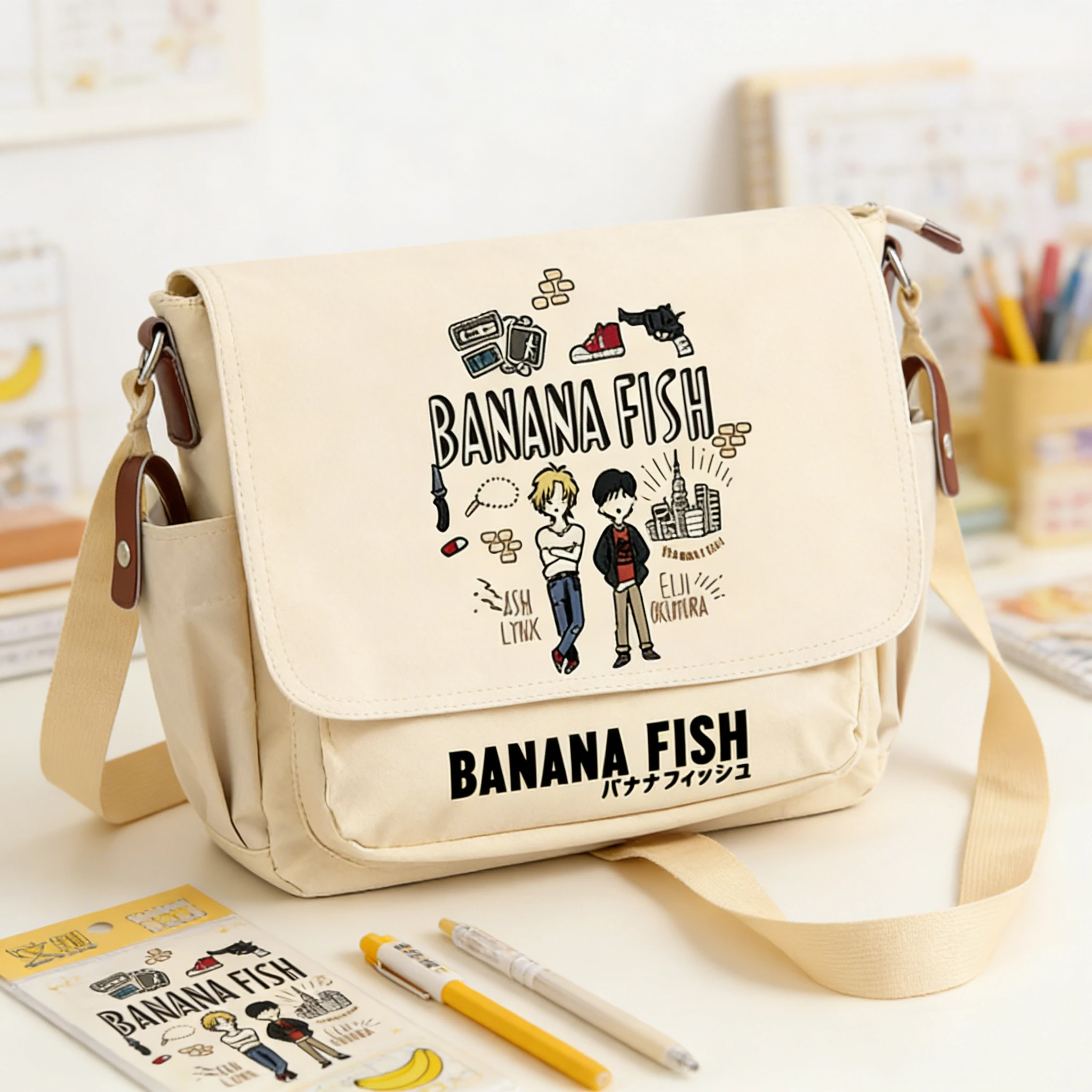 BANANA FISH Cartoon Women borse a tracolla Canvas School Bags Ash Lynx Cosplay Messenger Bag Anime Crossbody Bag Bookbag Daypack