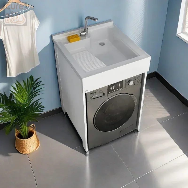 

Small apartment honeycomb laundry wardrobe integrated balcony basin drum washing machine significant other pool custom washboard