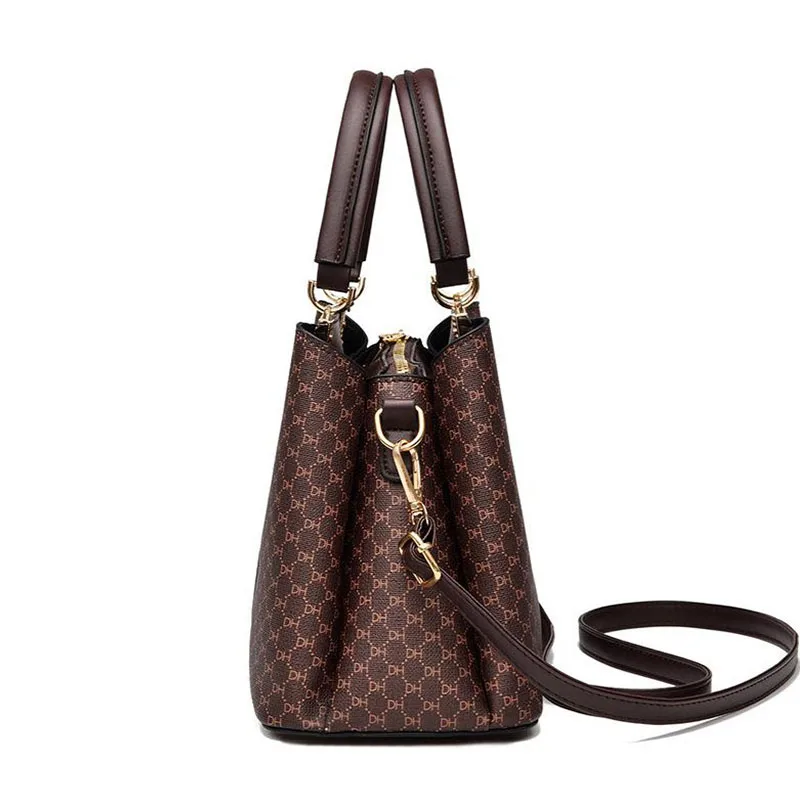 Bolso de hombro de gran capacidad para mujer, bolso cruzado con patrón de PU, bolso de cubo portátil, bolsos de mensajero para mujer, nuevo