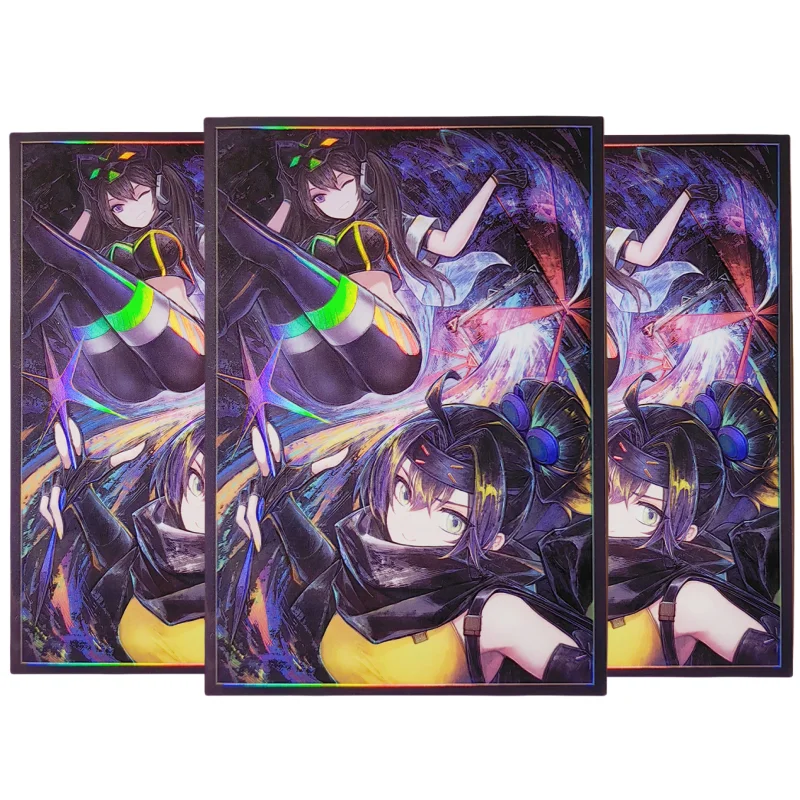 50Pcs/Set Yu Gi Oh Cards Sleeve SP Little Knight IP Masquerena Anime Game Colorful DIY Laser Version Cards Protective Cover Toy