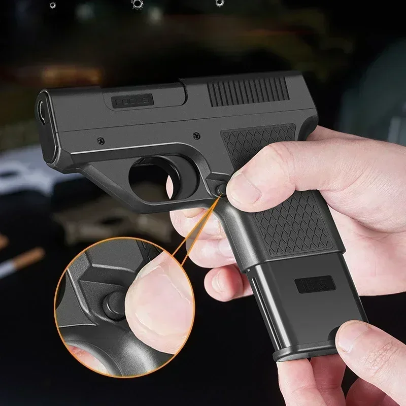 Pistol Style Lighters with 3 Cigarette Case Jet Turb Lighter Gas Lighter Capacity 10PCS Windproof Cigar Lighter Gadgets for Men view 2