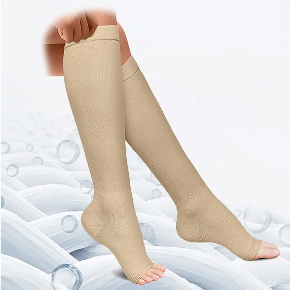 Medical Compression Socks Flexible S/M/L/XL/XXL Black Sports Compression Socks Nylon Knee High Compression Sox For Women & Men