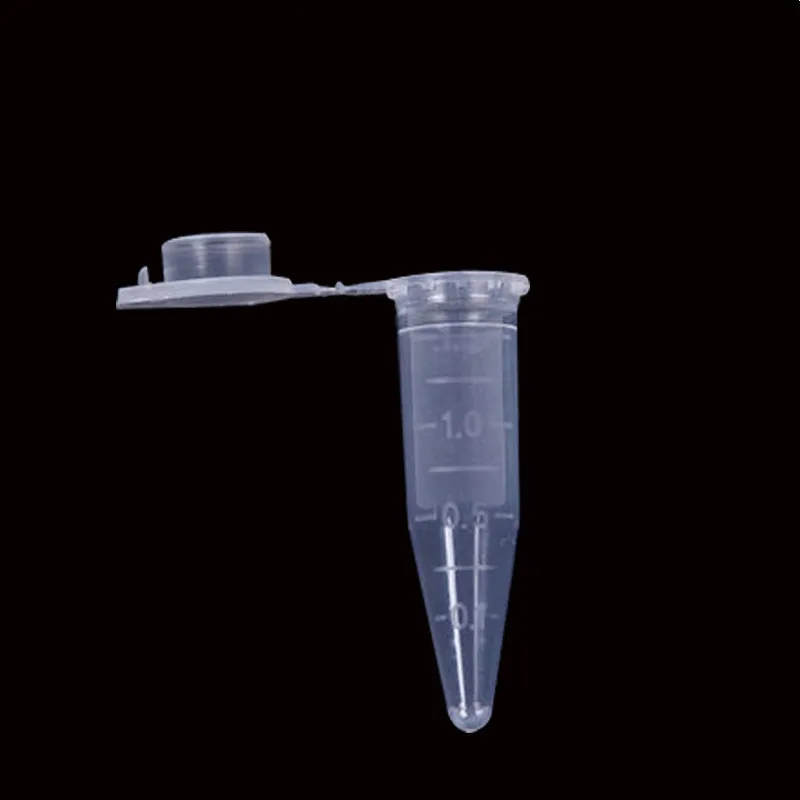 100pcs Mini Plastic Test Tubes with Cap Transparent Plastic 1.5ml Micro Tips Centrifuge Tubes Container for Sample Vials Bottle