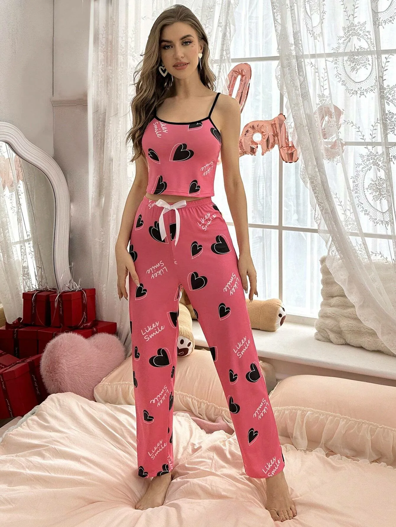 Women's new style pajamas halter top pants elegant casual sexy home wear