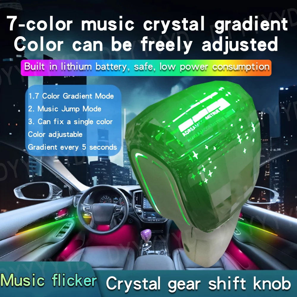 Car Universal For Hyundai Mitsubishi Mazda with LED Crystal Gear Lever Handle For Toyota Lexus Dodge Gear Shift Knob Accessories