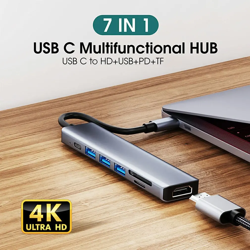USB-концентратор 7 в 1 с портом Type-C на HDMI