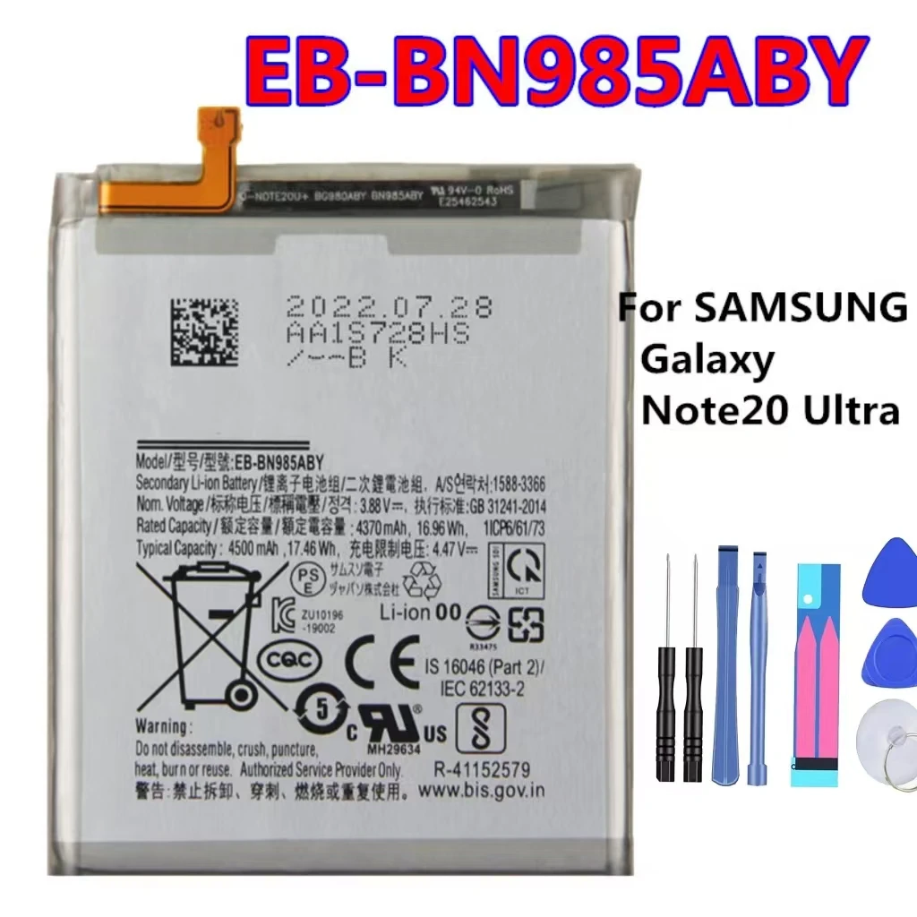 For Samsung Galaxy note20Ulrta EB-BN985ABY Original Battery,Mobile Phone Battery Replacement,Repair Parts,Free Tools