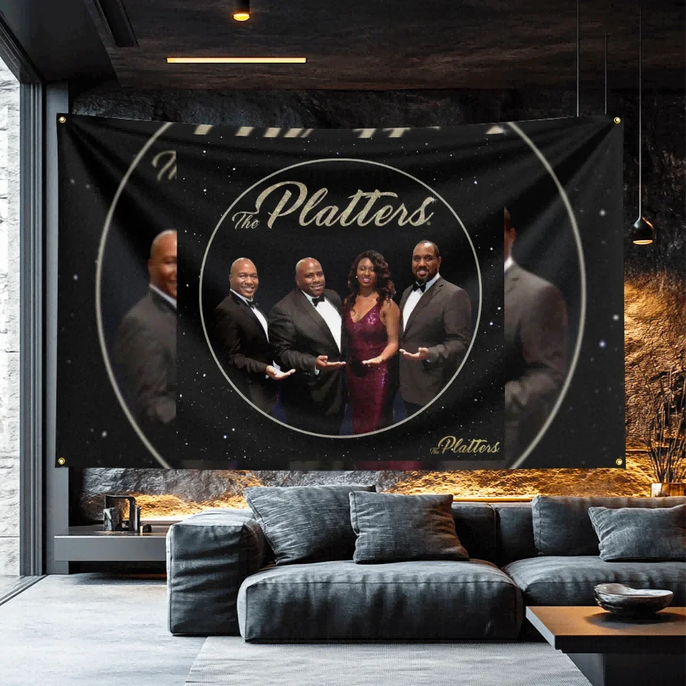 The Platters Tribute Band Flag  Polyester Decorative Banner For Garage Wall Decor Rocker Gift