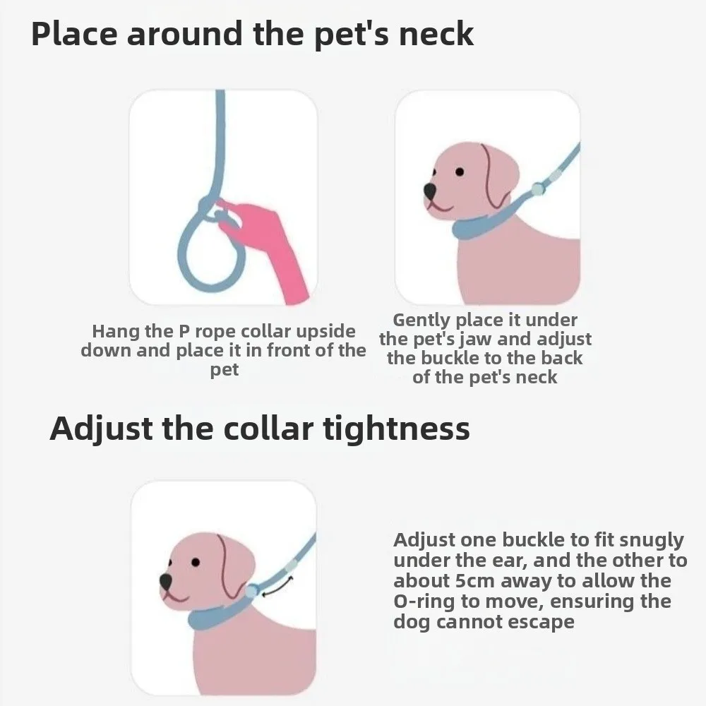 150cm Dog Leash Hands Free Adjustable Walking Leash Cloud Foam Cotton Handle Light Weight P Chain Collar Pet Training view 4