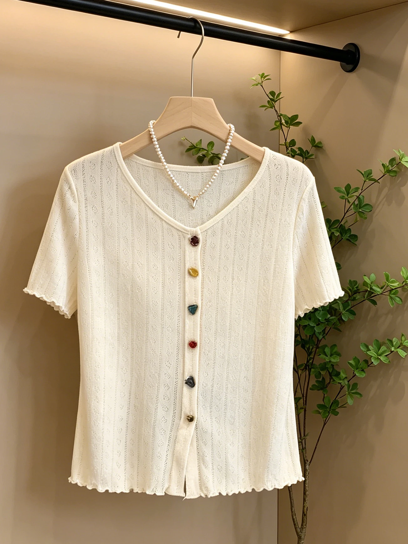 

plus Size Hollow out Knitted Short Sleeve T-Shirt Women's Summer New Casual Fashion Beautiful Slimming Top Korean Style Loose...