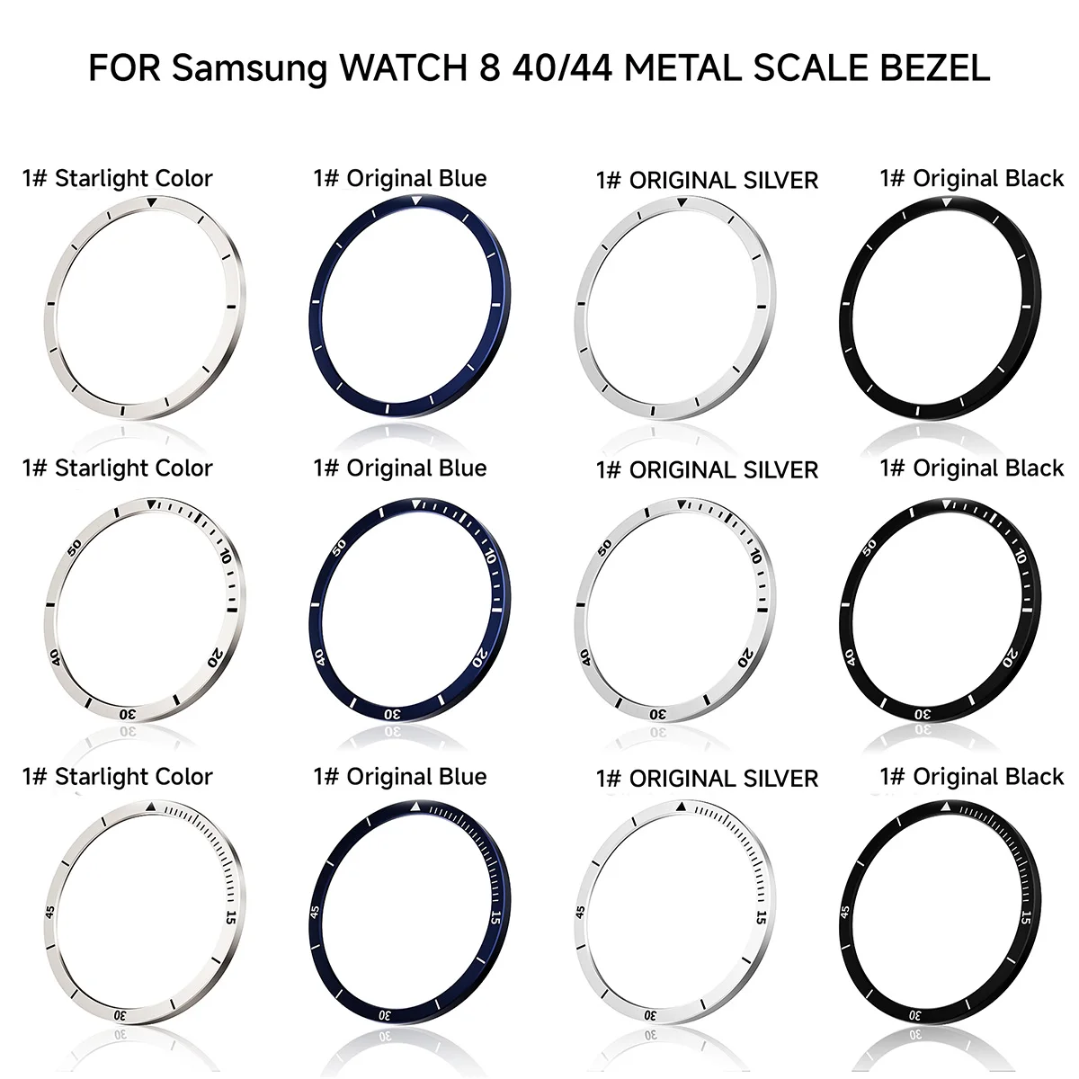 Metal Bezel For Samsung Galaxy Watch 8 40mm 44mm Screen Protector Case Engraved Time Speed Scale Cover Bumper Watch Accessories