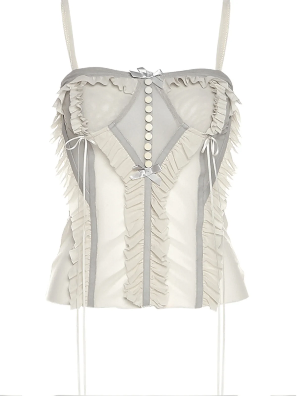 Conjunto de Top Corto con Tirantes de Malla Transparente y Falda Corta Sexy de WEIRD PUSS, Conjunto Moderno para Mujer, Diseñ...