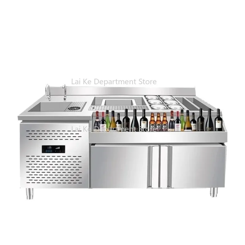 

#Modern upscale Hotel Ice trough with sinks cocktail stations Mobile Outdoor stainless steel Bartender cocktail bar station