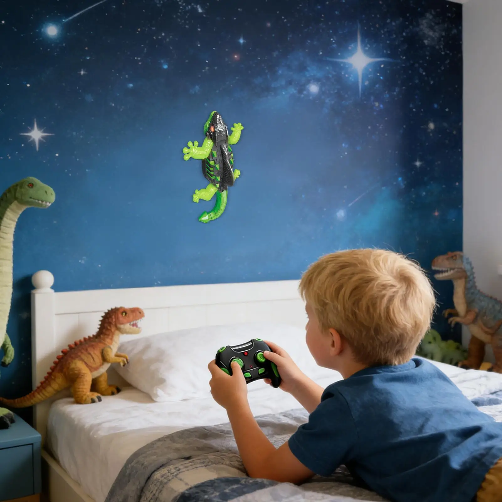 Remote Control Lizard Toy Climbing Crawler Wall Electric Lizard with Light for Christmas Stocking Stuffer Kids Play Home Party