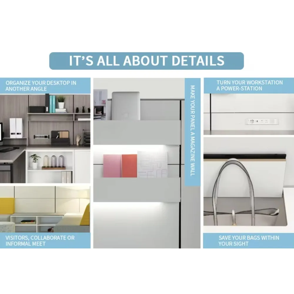 전문적인 현대식 사무실 파티션 컴퓨터 큐비클 모듈형 방음 워크스테이션