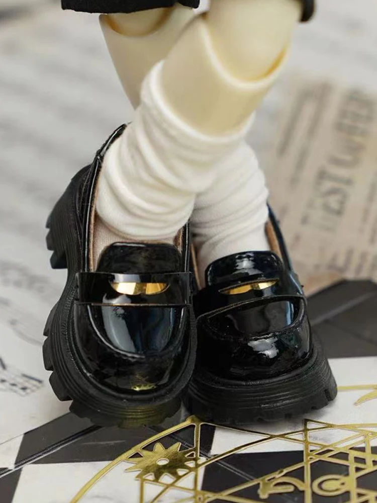 D09-P731 الأطفال اليدوية لعبة 1/4 1/6 gl yosd دمية MSD DD BJD/SD دمية أحذية أسود براون سميكة سوليد الأحذية الضحلة 1 زوج