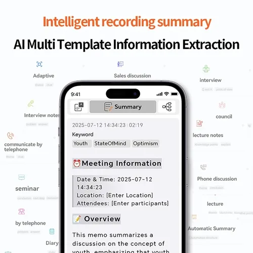 Imagen 2 del producto Grabadora de voz A30 AI con traducción y traducción en tiempo real Grabadora de voz digital compatible con 189 idiomas para conferencias y reuniones