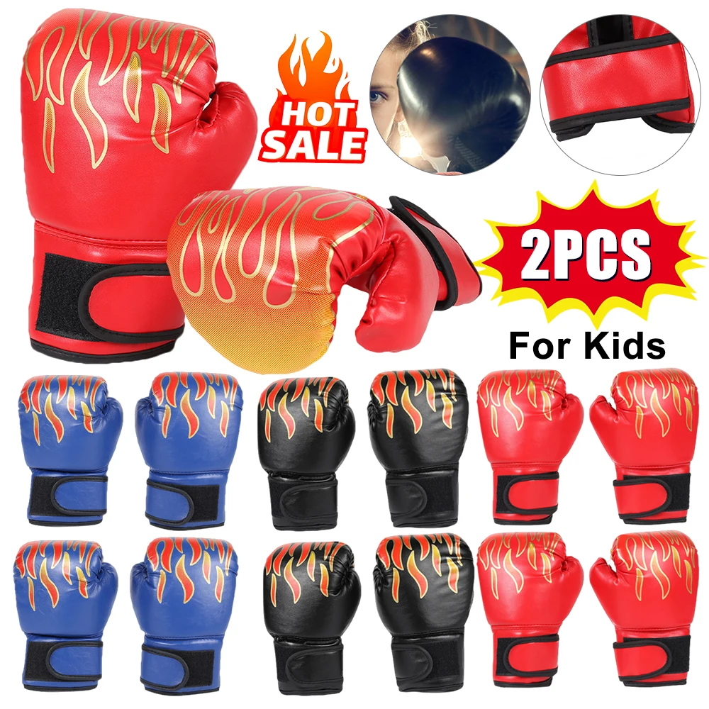 1 Pair Kids Boxing Gloves for Children Fighting Mitts Comfortable Adjustable Professional Karate Punching Boxing Training Gloves