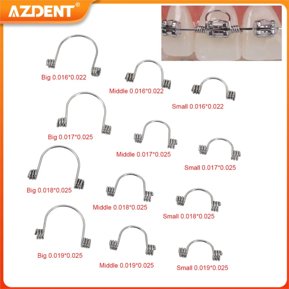 

10PCS/Pack AZDENT Dental Orthodontic Anterior Teeth Torque Springs Tooth Spring for Brackets Rectangular Arch Wires