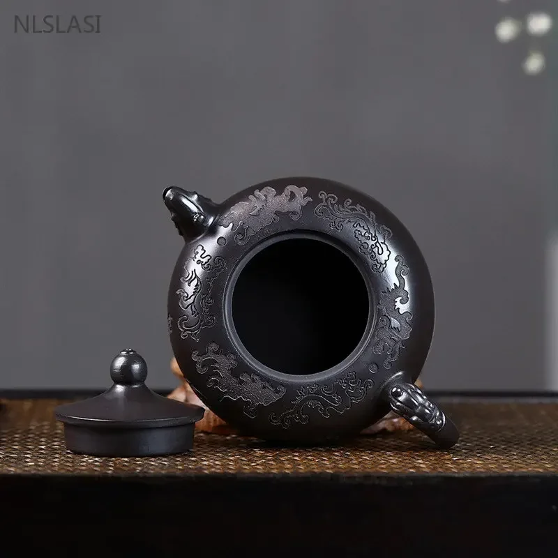 200ml Handmade Purple Clay Tea Pot Chinese Yixing Beauty Teapot Boutique Filter Tea Infuser Raw Ore Zisha Black Mud Teaware