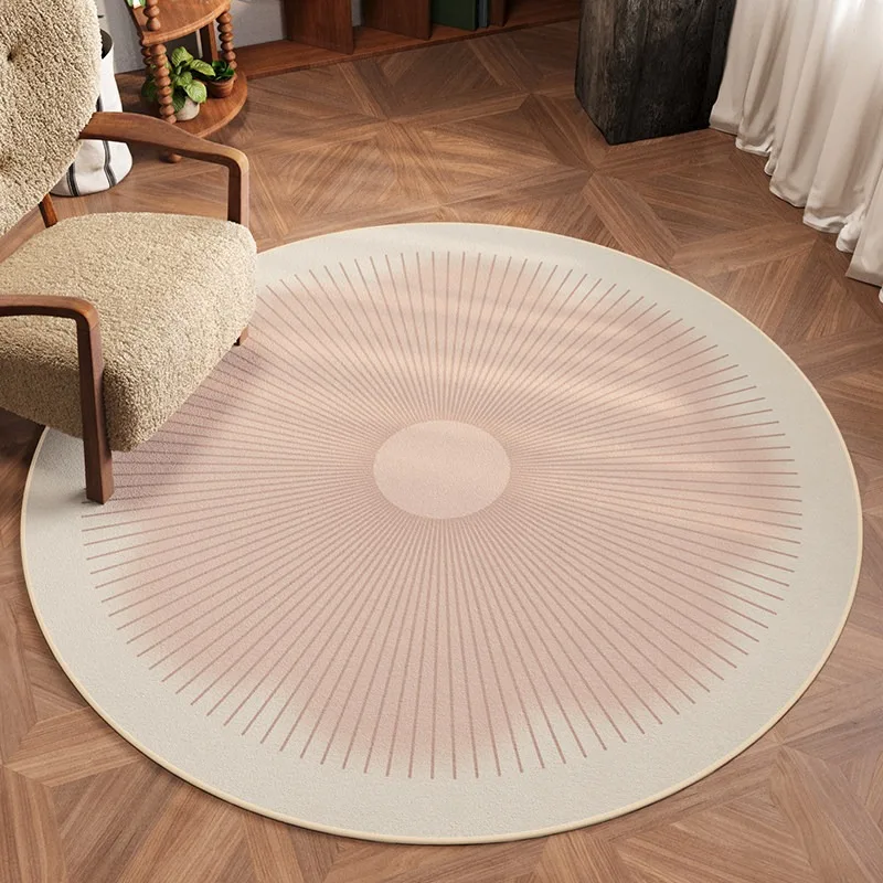 Round Living Room Carpet Non-Slip Machine Washable Soft Floor Mat Pink Bedroom Coffee Table Rug Large Area Rugs Home Decor 양탄자