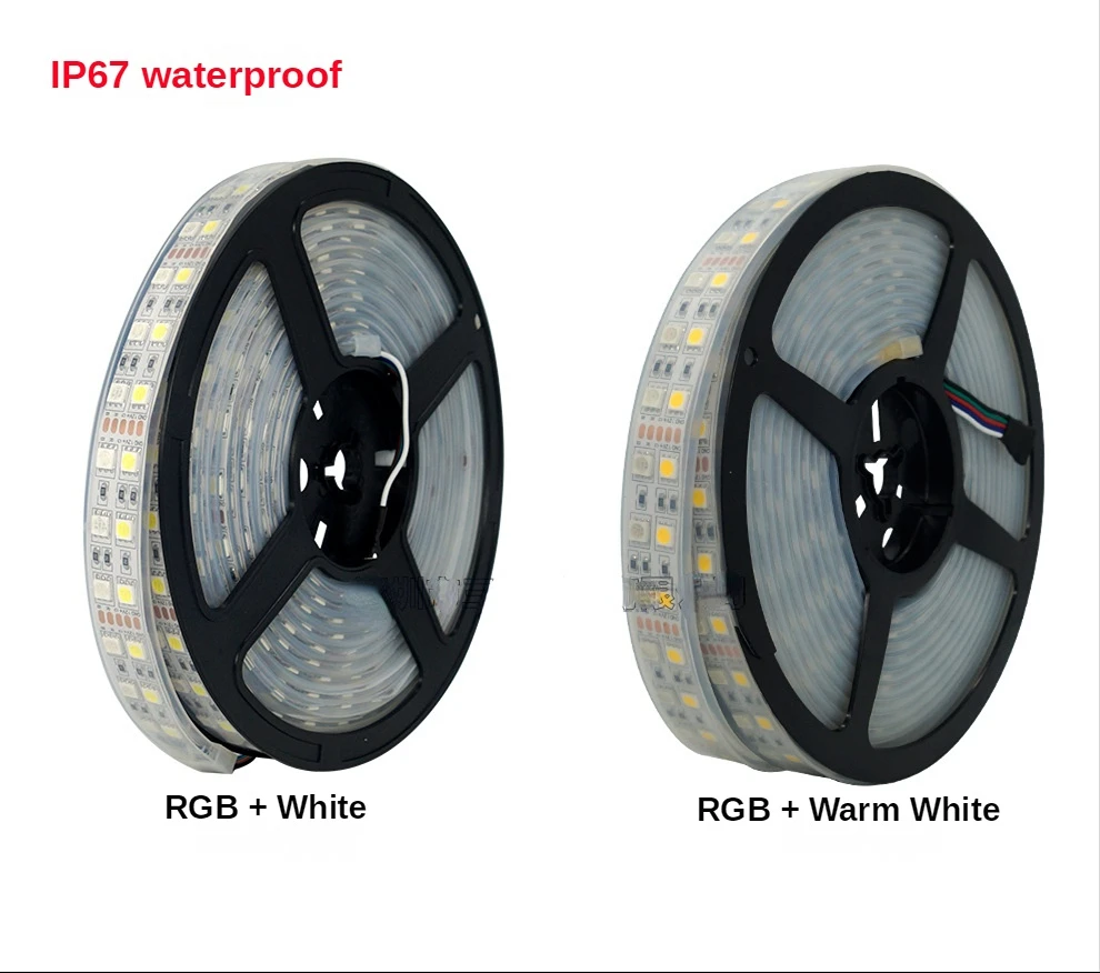 Nowy 5 m/rolka DC12V 24V dwurzędowy SMD5050 RGBW RGBWW RGB zimny biały ciepły biały elastyczne paski LED 120 diod led/M IP30/IP67 wodoodporny