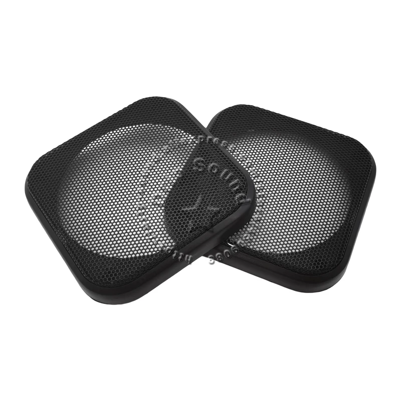 Cubierta cuadrada para parrilla de altavoz de 4 pulgadas, malla metálica circular decorativa de plástico para Audio de coche, red de protección, 108x108mm