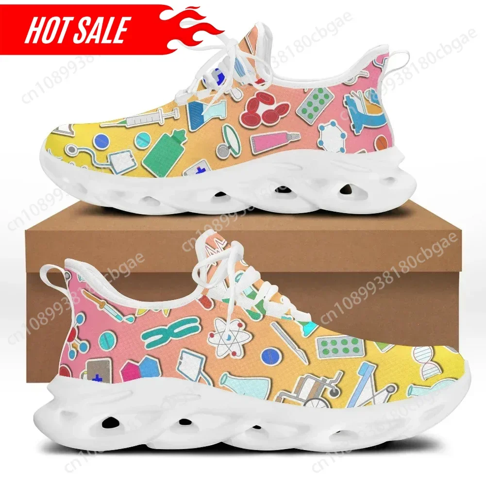 

Hot Color Medical Design Doctor Nurse Shoes for Women Flat Sneaker Light Mesh Lace-up Female Footwear Nursing Shoe